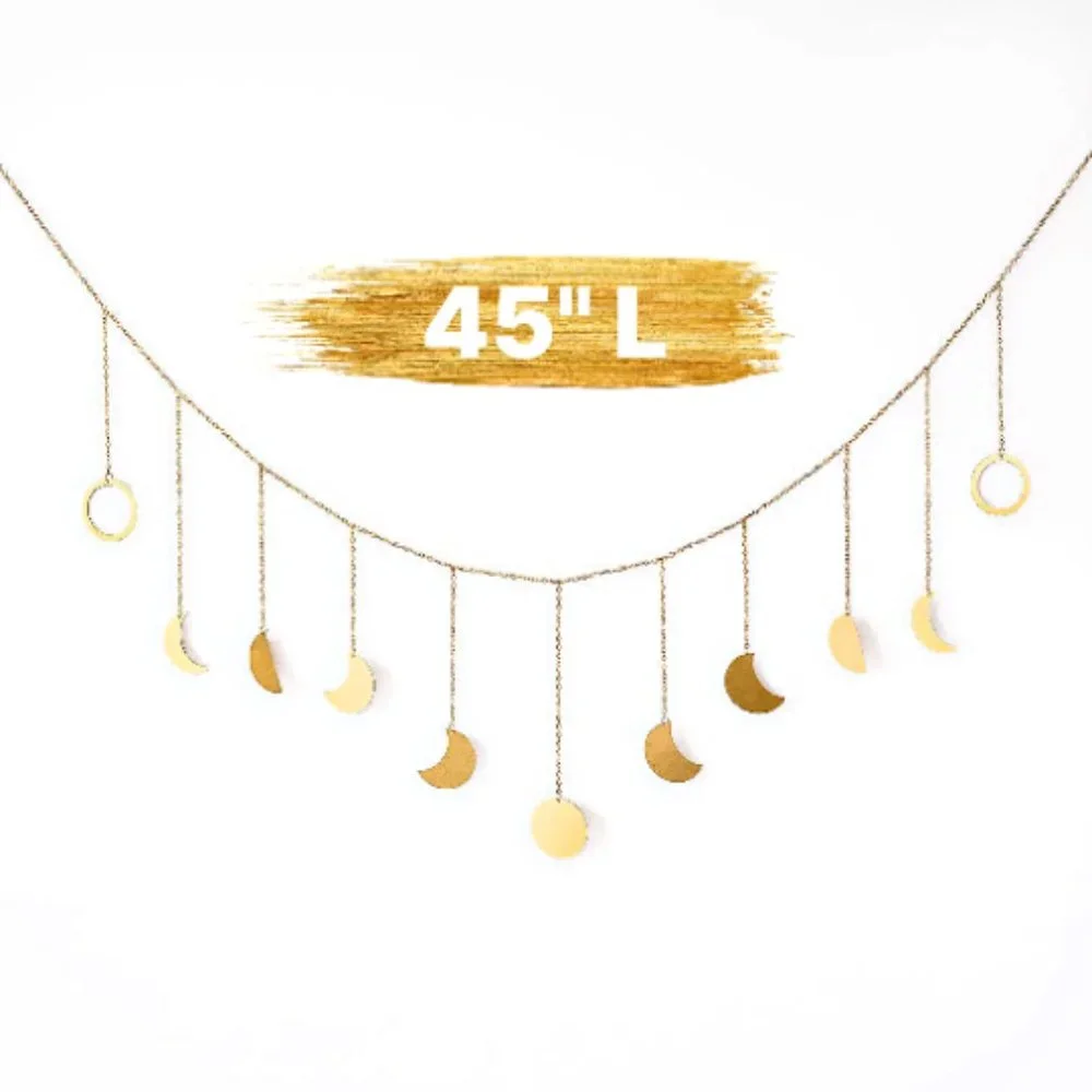 2 PC Boho Style Decor Macrame Moon Wall Hangings Moon Tray SET NEW